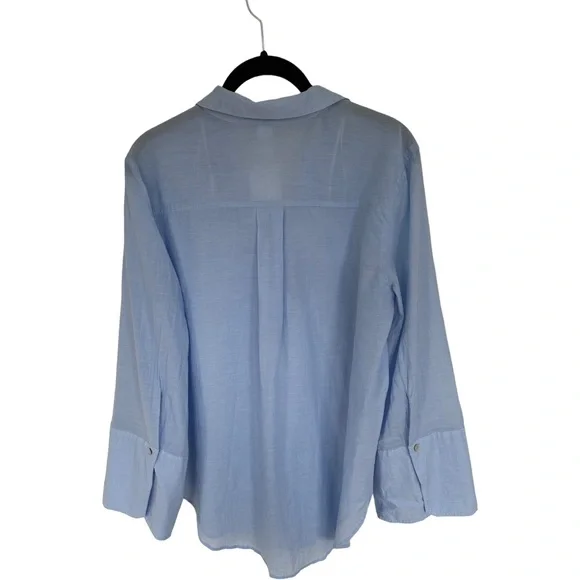 H&M Blouse in woven cotton fabric wide sleeves Collar wrapover V-Neck Size 8 - Picture 9 of 16
